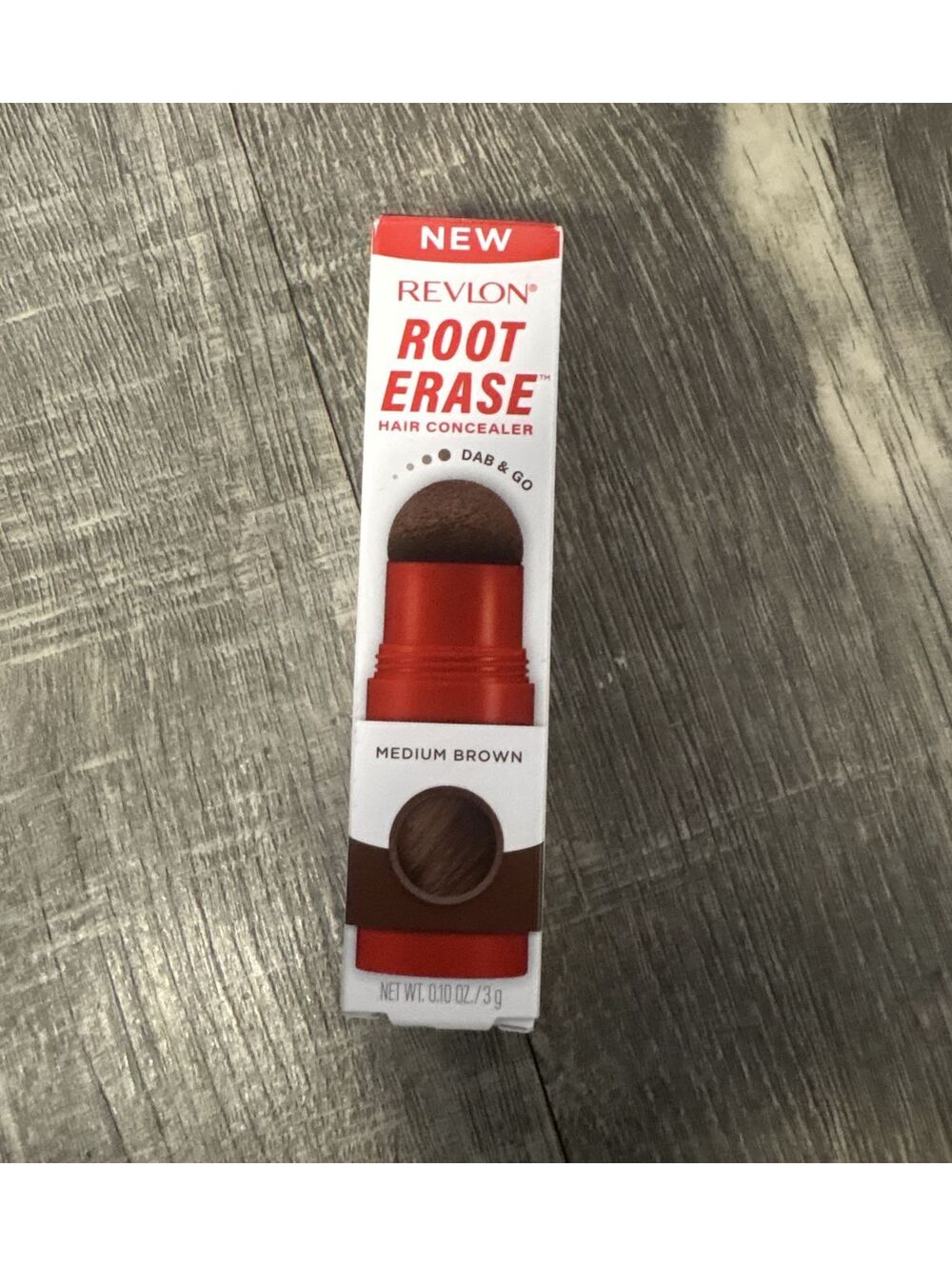 NIB Revlon Root Erase Hair Concealer Medium Brown Dab & Go Root Touch Up